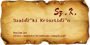 Szalóki Krisztián névjegykártya