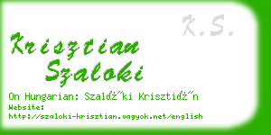 krisztian szaloki business card